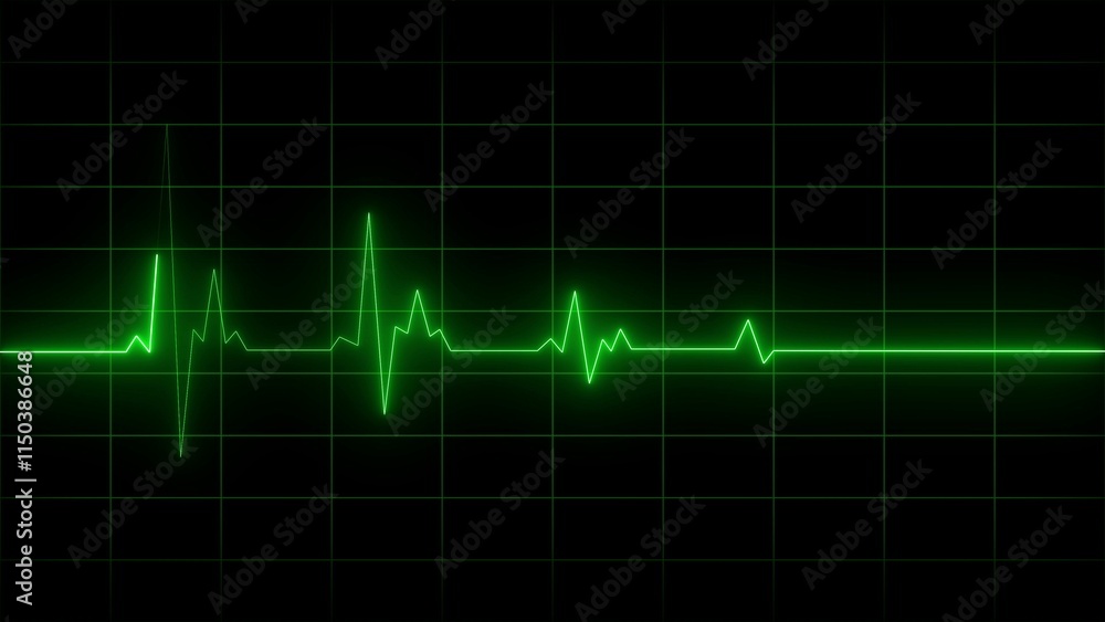 Pulse, heart rhythm, heartbeat line icon on black background. Neon heartbeat line illustrations Pulse, heart rhythm, heartbeat line icon on black background. Neon heartbeat line illustrations