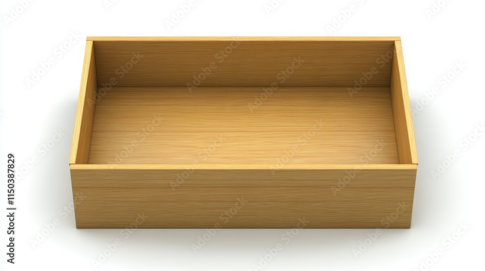Empty light brown wooden box isolated on white. Empty light brown wooden box isolated on white.
