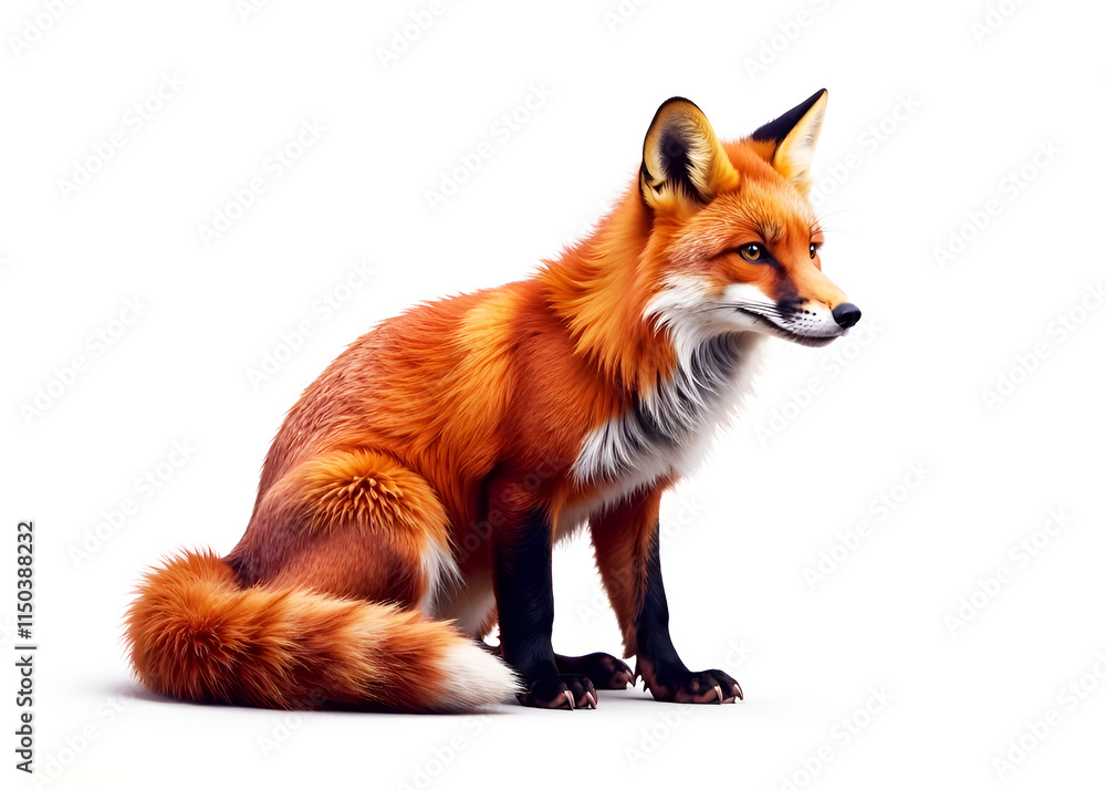 Fototapeta premium red fox on a white background