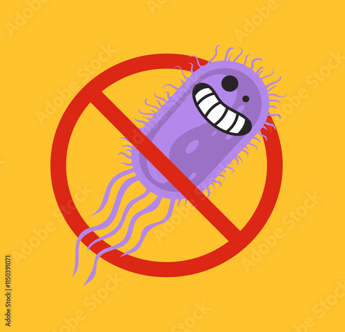 Germ bacteria anti virus antibacterial sign concept. Vector graphic design illustration