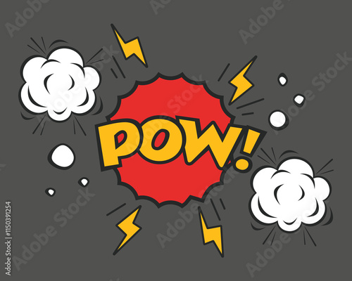 Comic pow bang graphic splash background banner concept. Vector flat graphic design illustration	