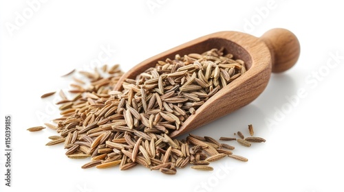 cumin seeds in a wooden spoon