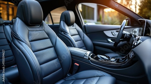 Wallpaper Mural Luxury car interior with leather seats and modern dashboard design in sunlight Torontodigital.ca