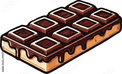 Chocolate vector art illustration. chocolate bar vector illustration.