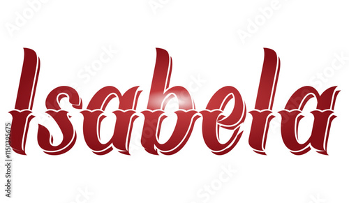 isabela - name written - red color, vector graphic design for parties and Christmas time, banners, postcards, sweatshirt, prints, cricut, silhouette, sublimation

