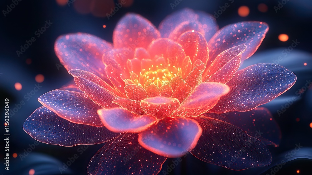 Digital floral glowing neon background or wallpaper. Abstract graphic with psychedelic flower print. Creative 3d design for a futuristic chrysanthemum in a cyberpunk style Digital floral glowing neon background or wallpaper. Abstract graphic with psychedelic flower print. Creative 3d design for a futuristic chrysanthemum in a cyberpunk style