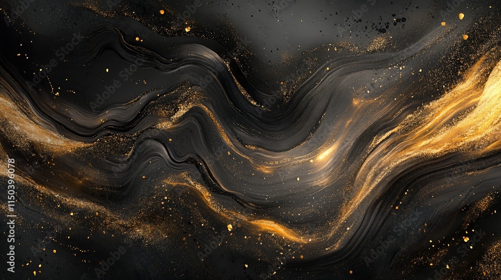 Abstract black and gold marble texture. Abstract black and gold marble texture.