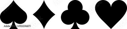 Ace of spades vector icon. Spade ace playing card. Playing cards symbols vector icon. Hearts, spades, diamonds and clubs symbol.