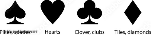 Ace of spades vector icon. Spade ace playing card. Playing cards symbols vector icon. Hearts, spades, diamonds and clubs symbol.