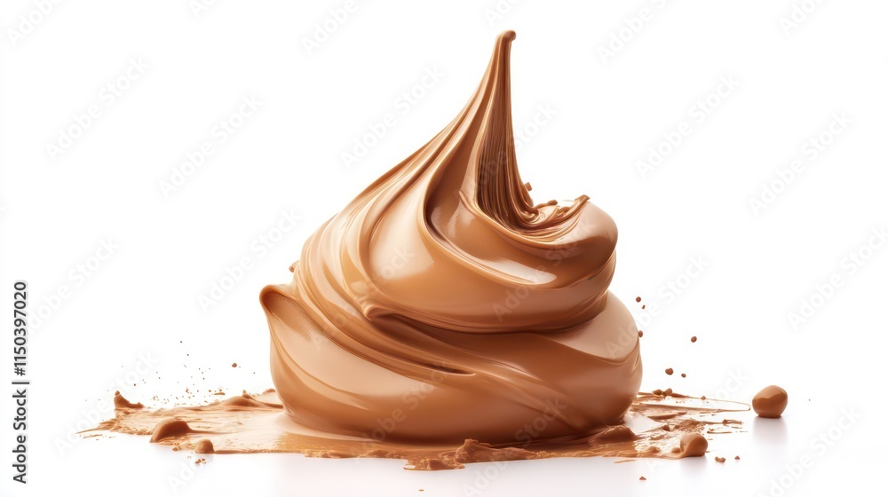 Peanut butter cream texture isolated on white background Peanut butter cream texture isolated on white background