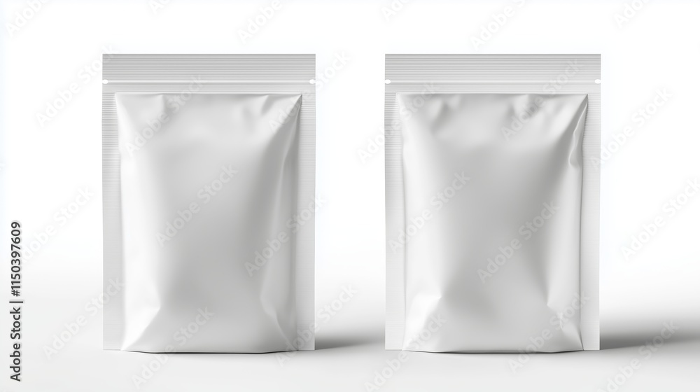 Glossy White Stand-Up Pouches with Gusseted Sides Glossy White Stand-Up Pouches with Gusseted Sides