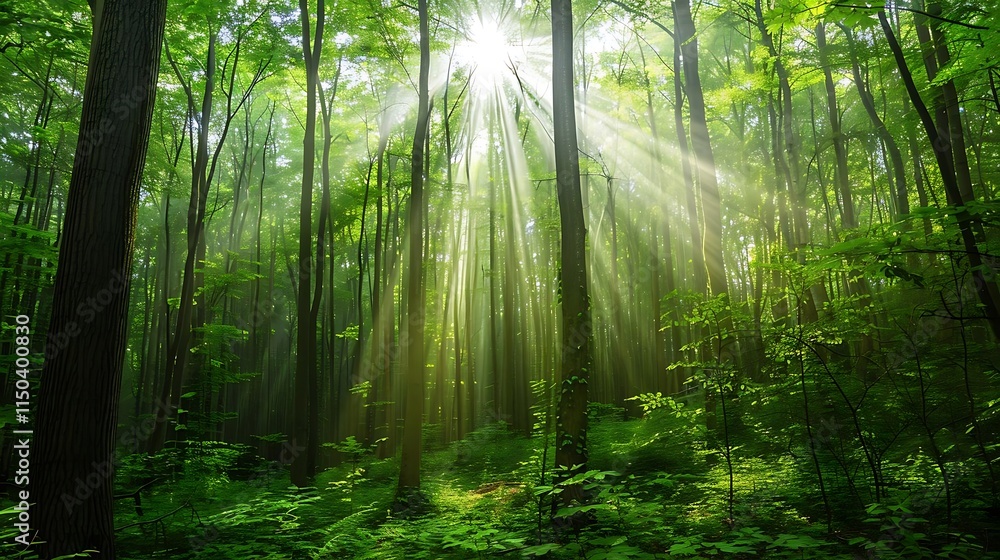 Fototapeta premium Rainforests are vibrant ecosystems teeming with unparalleled biodiversity, found primarily near the equator in regions of tropical and subtropical climates. These lush, dense forests, characterized by