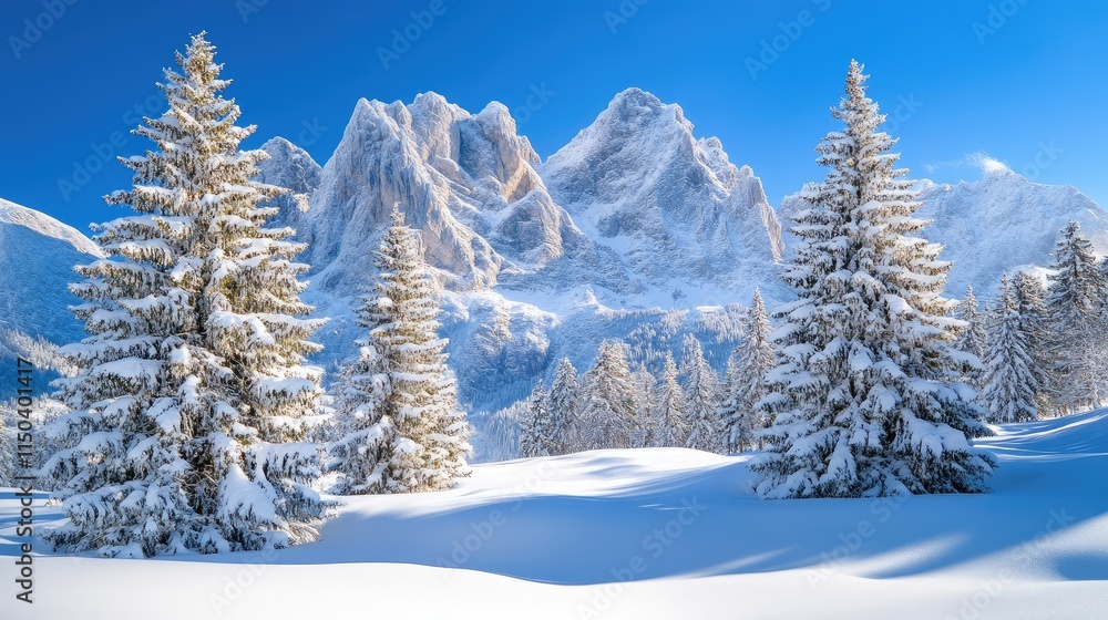 Naklejka premium snow covered trees