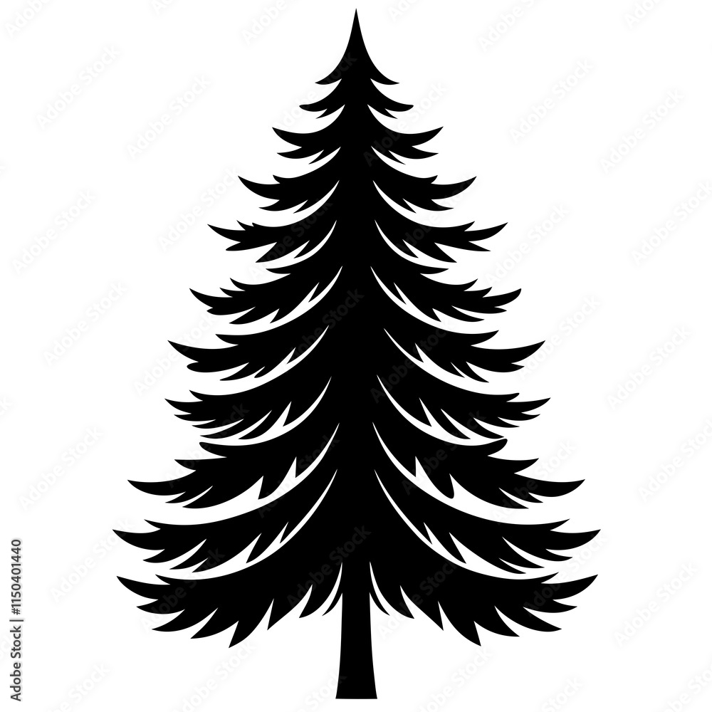 A simple Pine Tree icon silhouette art vector A simple Pine Tree icon silhouette art vector