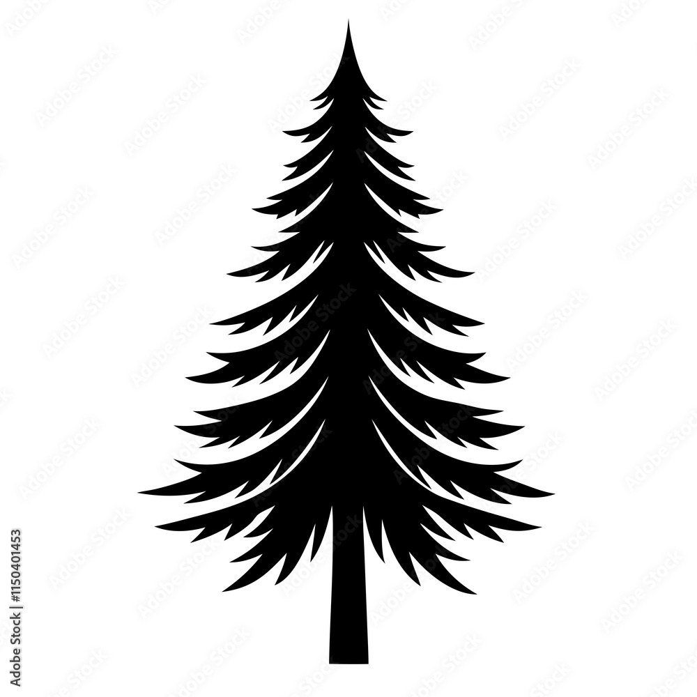 A simple Pine Tree icon silhouette art vector A simple Pine Tree icon silhouette art vector