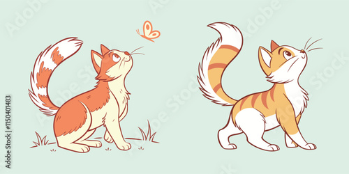 A cute cat vector is a playful, digital illustration of a cat, featuring simple, clean lines and bright, appealing colors, perfect for designs like logos, stickers, or animations.