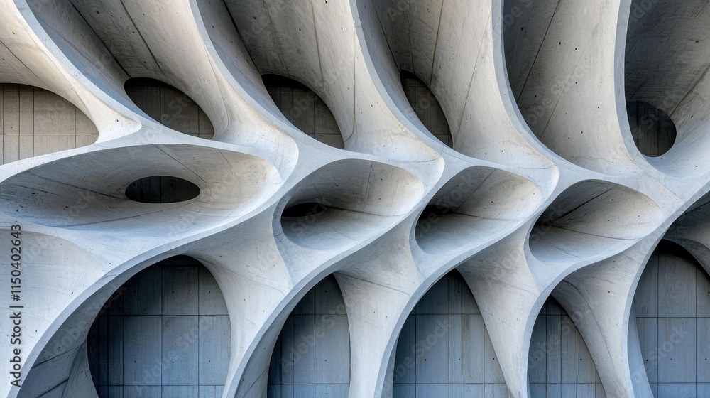 Abstract Architectural Design with Curved Concrete Patterns Abstract Architectural Design with Curved Concrete Patterns