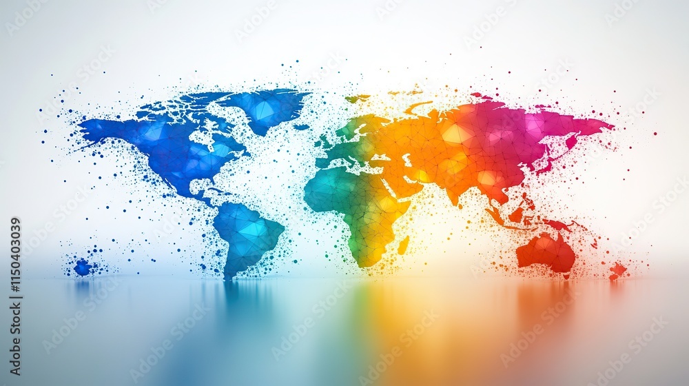 Global network of social connections with people, representing digital communication and futuristic technology Global network of social connections with people, representing digital communication and futuristic technology