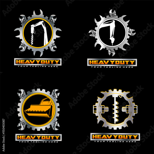 Heavy machine vehicle and equipment business logo