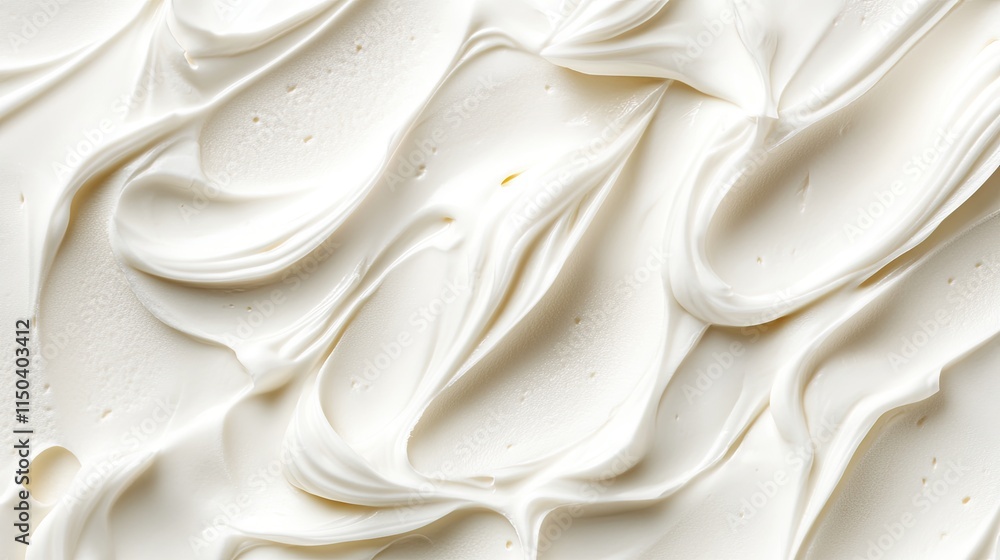 Abstract close-up of soft white flowing texture resembling fabric or cream. Abstract close-up of soft white flowing texture resembling fabric or cream.