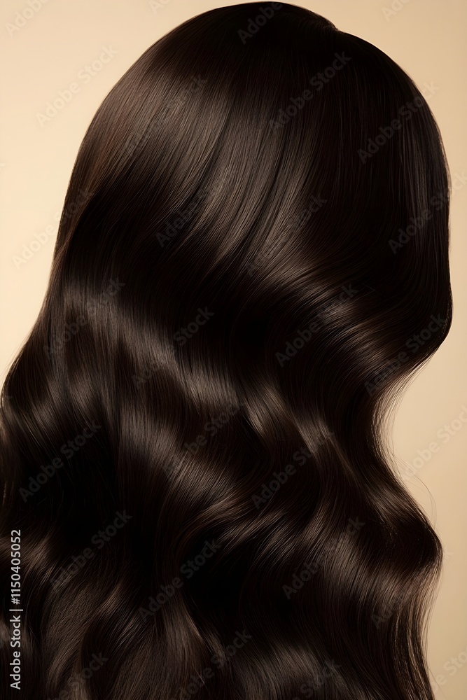 Beautiful brown hair, shiny and smooth. A long, curly brown hair with a shiny appearance, perfect for hair salon, hair advertisement, generative AI. Beautiful brown hair, shiny and smooth. A long, curly brown hair with a shiny appearance, perfect for hair salon, hair advertisement, generative AI.