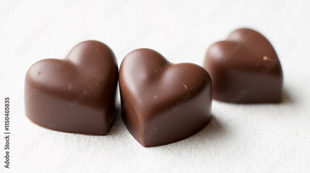 Heart-Shaped Chocolates Isolated on a White Background. Heart-Shaped Chocolates Isolated on a White Background.