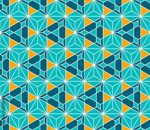 Seamless geometric pattern. Girih-5. Girih-6. Background vector illustration. Seamless girih pattern. Traditional Islamic Design. Mosque decoration element. Morocco seamless vector pattern. photo