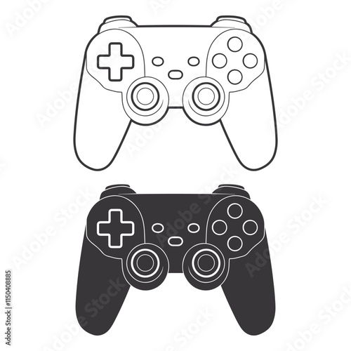 game controller line art  vector icon illustration