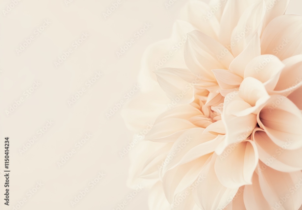 Fototapeta premium Soft Beige Dahlia Flower Close-Up 