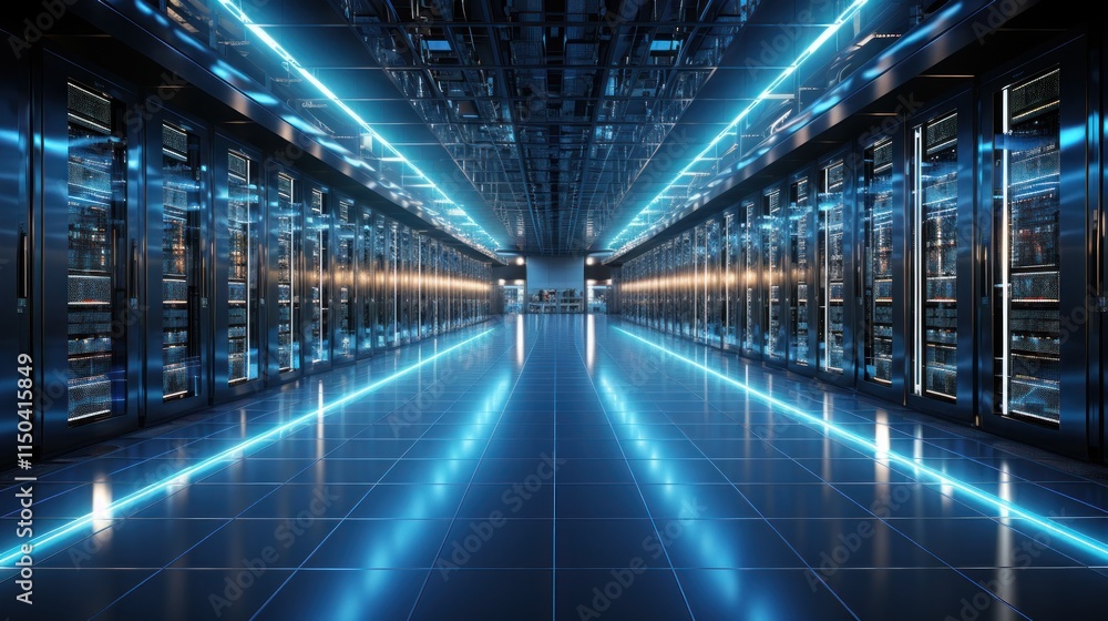 Futuristic Server Room: A Stunning Visual of Advanced Technology and Data Infrastructure Futuristic Server Room: A Stunning Visual of Advanced Technology and Data Infrastructure