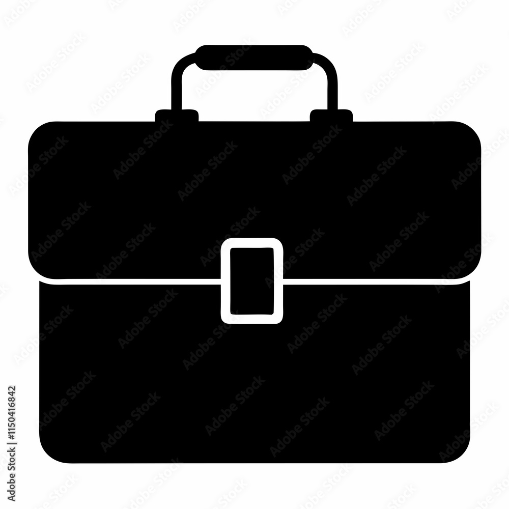 Black Briefcase Silhouette Vector Illustration Black Briefcase Silhouette Vector Illustration