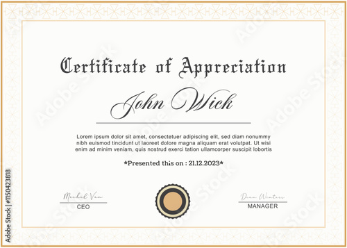 company and educational institute certificate