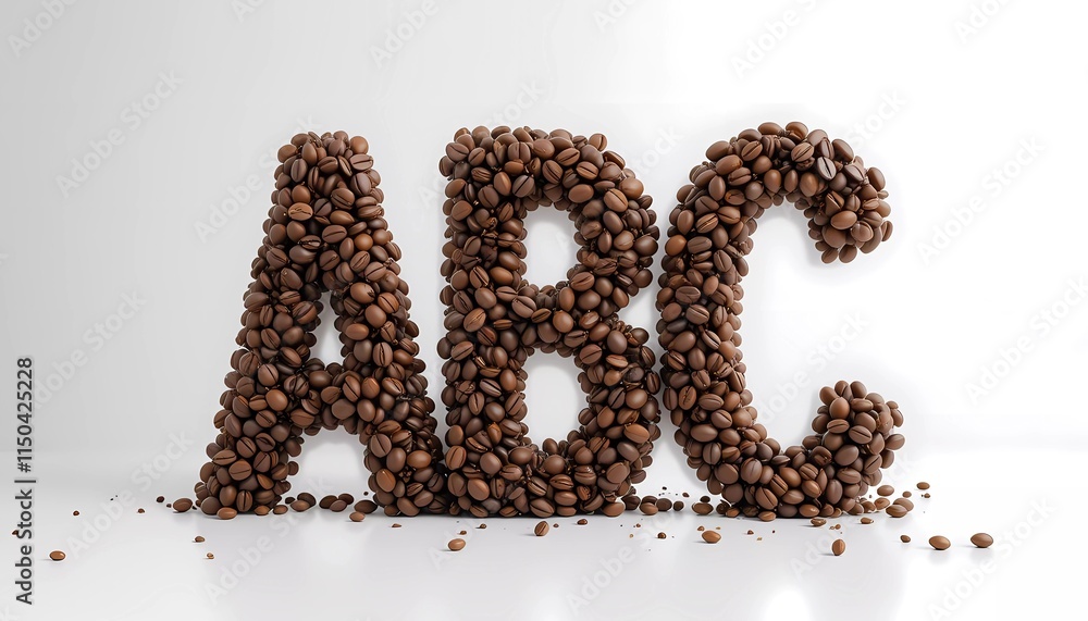 Coffee Beans forming ABC letters Coffee Beans forming ABC letters