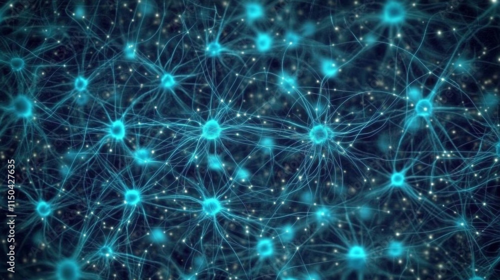 Fototapeta premium Neuron Cells Close-up Concept - Abstract Illustration for Adobe Stock