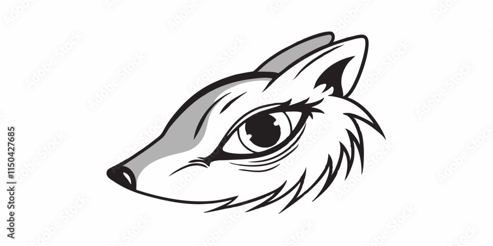 Detailed Wolf's Face Illustration: Majestic Wildlife Vector for Creative and Decorative Designs. Detailed Wolf's Face Illustration: Majestic Wildlife Vector for Creative and Decorative Designs.