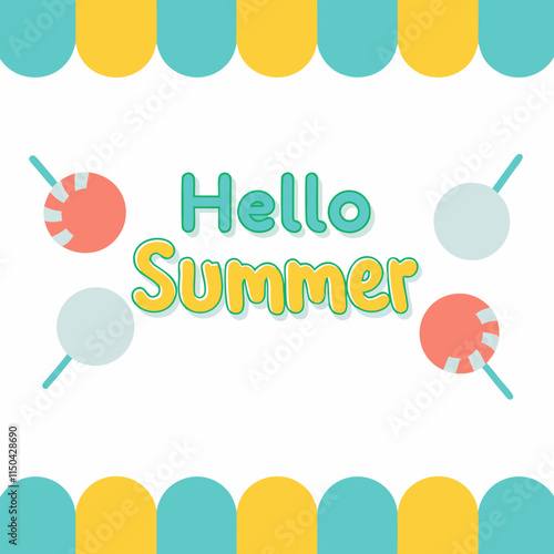 Hello Summer: Vibrant and Creative Design Featuring with bubble gum and candy inspired .svg