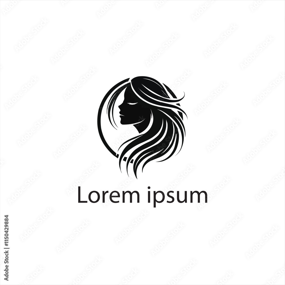 A Black Women Hair Cut Logo Design On White Background A Black Women Hair Cut Logo Design On White Background