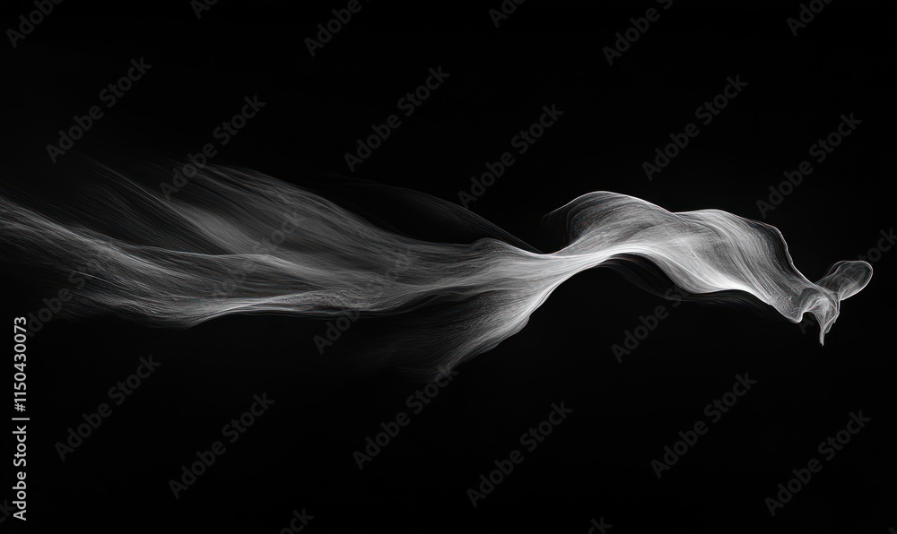 Naklejka premium Abstract White Flowing Lines On Black Background