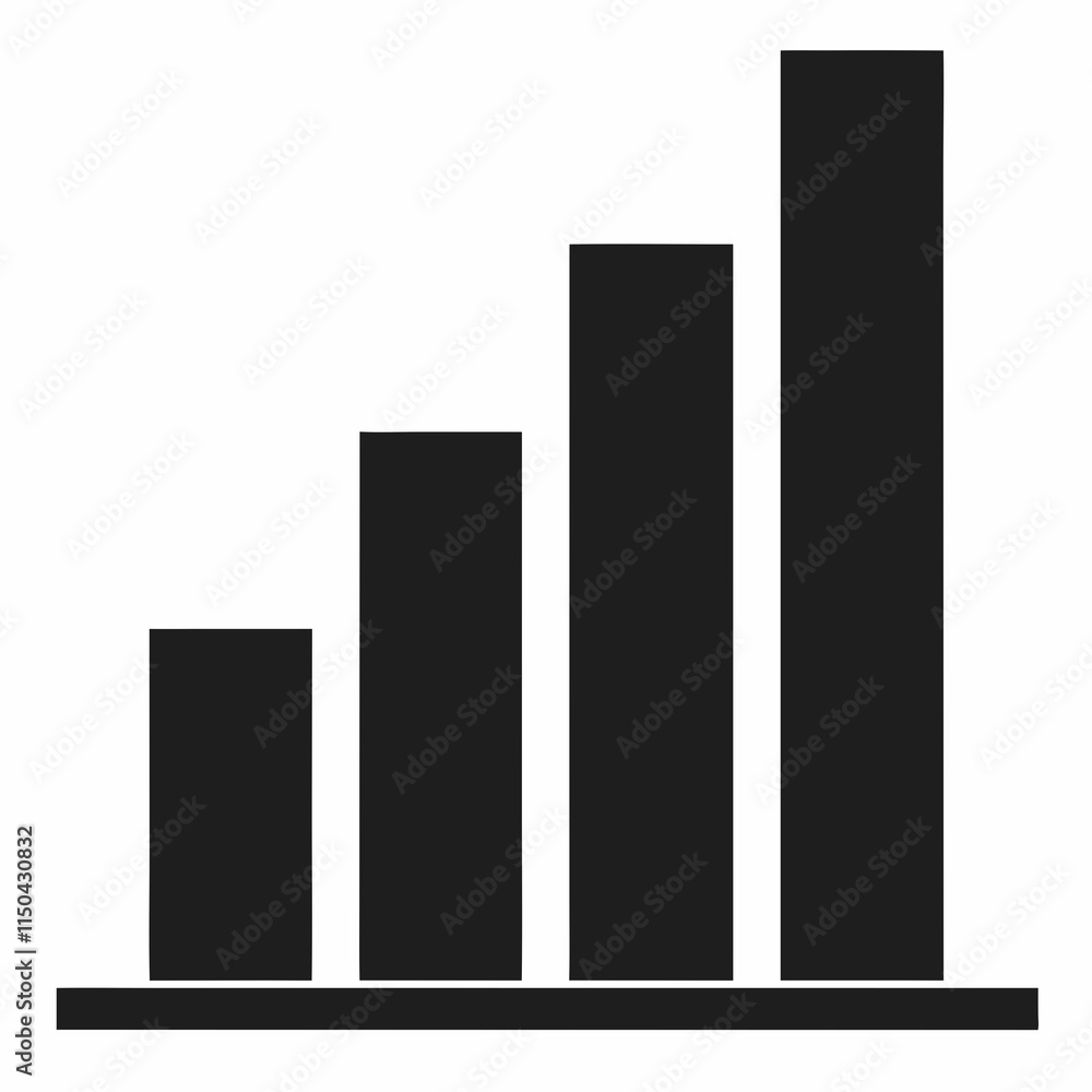Black Silhouette Bar Graph Vector Art Black Silhouette Bar Graph Vector Art