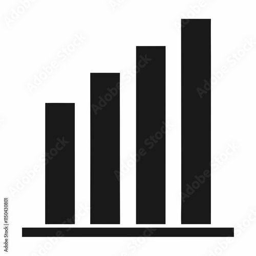 Black Silhouette Bar Graph Vector Art