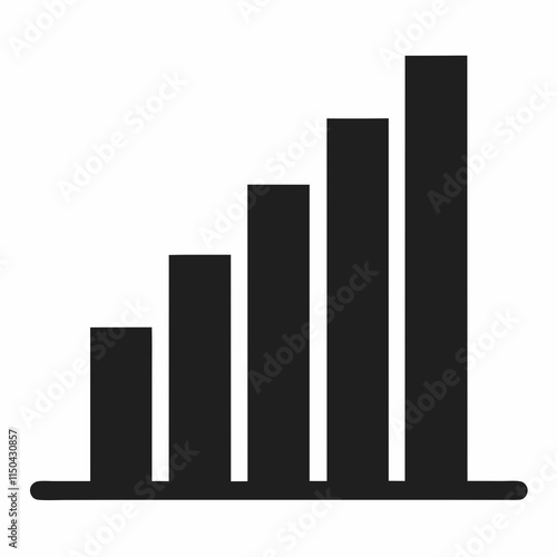 Black Silhouette Bar Graph Vector Art