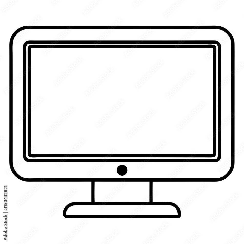 Black Silhouette Computer Monitor Vector Black Silhouette Computer Monitor Vector
