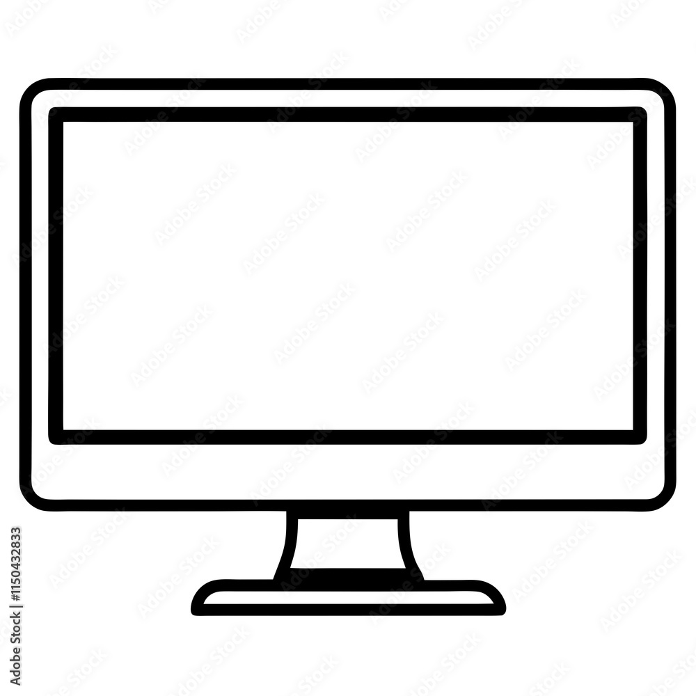 Black Silhouette Computer Monitor Vector Black Silhouette Computer Monitor Vector