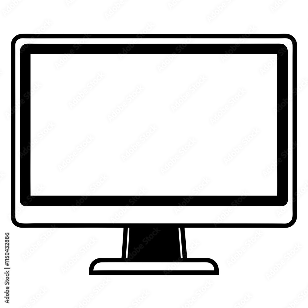 Black Silhouette Computer Monitor Vector Black Silhouette Computer Monitor Vector