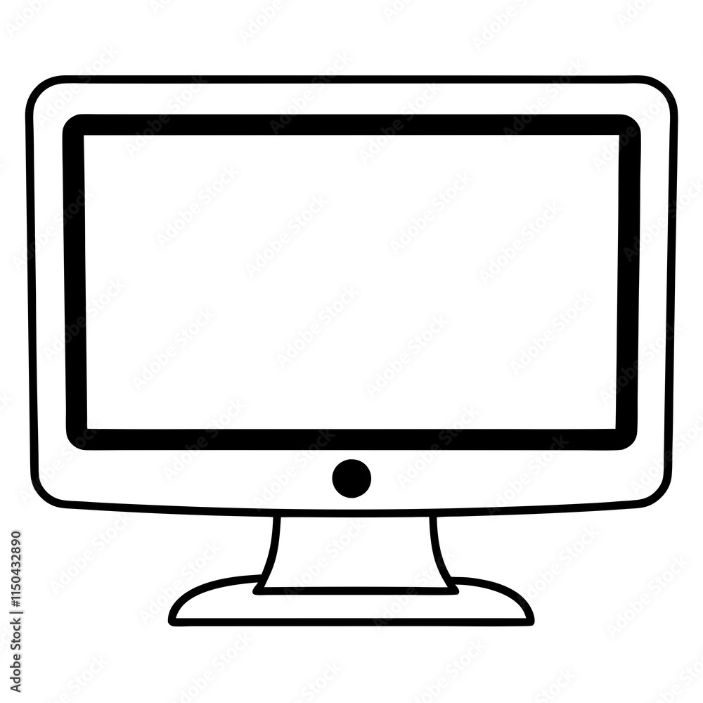 Black Silhouette Computer Monitor Vector Black Silhouette Computer Monitor Vector