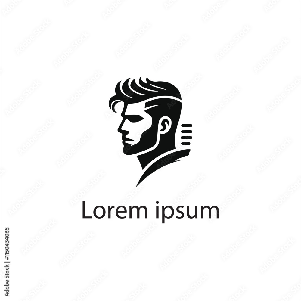 A Black Men Hair Cut Logo Design On White Background A Black Men Hair Cut Logo Design On White Background