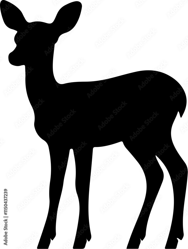 Obraz premium deer black silhouette vector logo