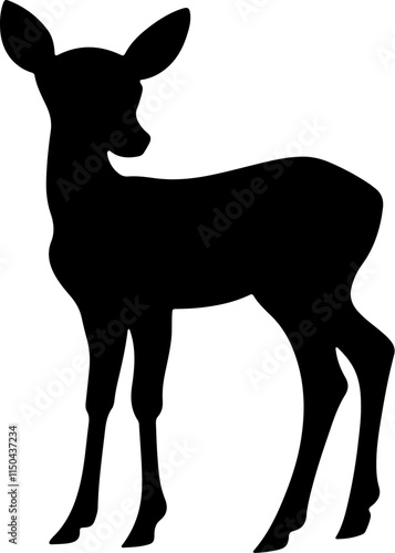 deer black silhouette vector logo