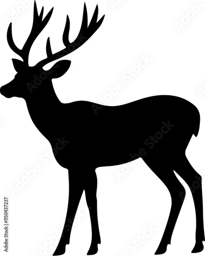 deer black silhouette vector logo
