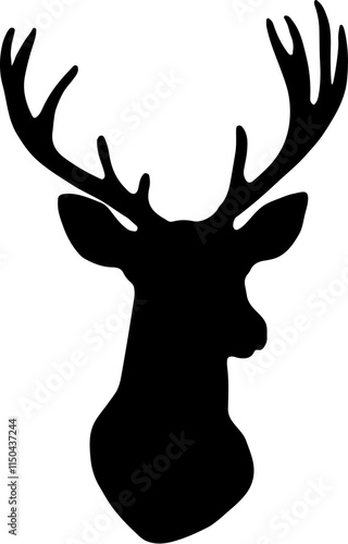 deer black silhouette vector logo